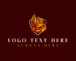 Blazing - Flaming Mythical Phoenix logo design
