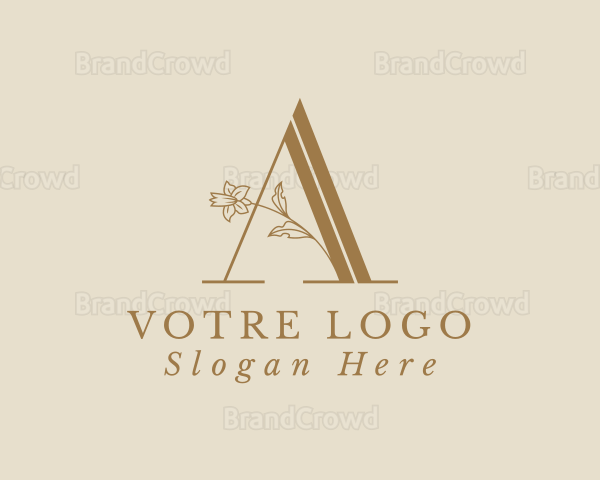 Floral Nature Wedding Letter A Logo