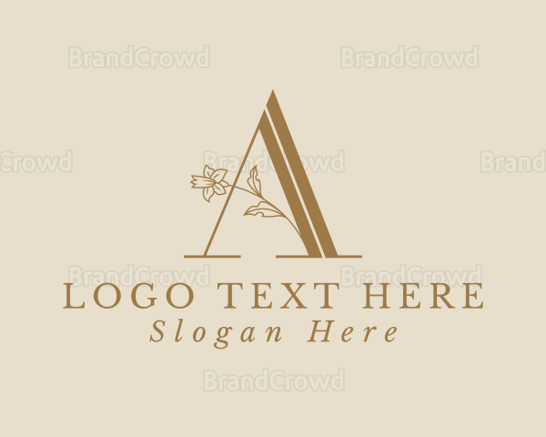 Floral Nature Wedding Letter A Logo