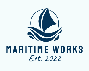 Marine Nautical Sailboat logo design