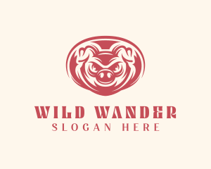 Wild Boar Pig logo design