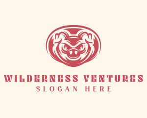 Wild Boar Pig logo design