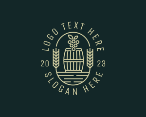 Beer - Grape Winery Barrel logo design