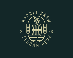 Grape Winery Barrel logo design