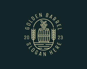 Grape Winery Barrel logo design