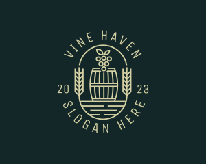 Grape Winery Barrel logo design