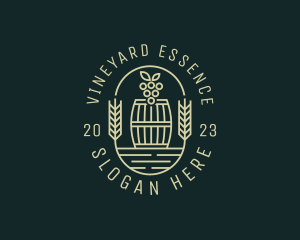 Grape Winery Barrel logo design