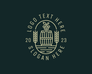 Grape Winery Barrel Logo