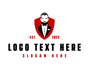 Barber - Fashion Tuxedo Man logo design