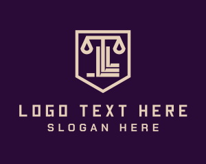 Legal Advice - Beige Shield Scale logo design