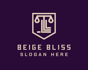 Beige Shield Scale logo design