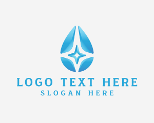 Liquid - Water Droplet Star logo design