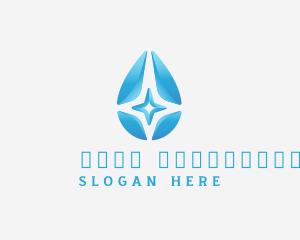 Water Droplet Star Logo
