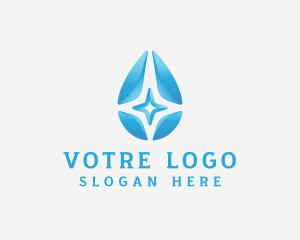 Water Droplet Star Logo