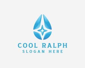 Water Droplet Star logo design