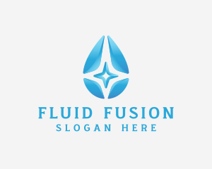 Water Droplet Star logo design