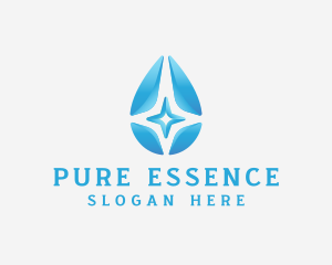 Purification - Water Droplet Star logo design