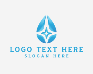 Plumbing - Water Droplet Star logo design