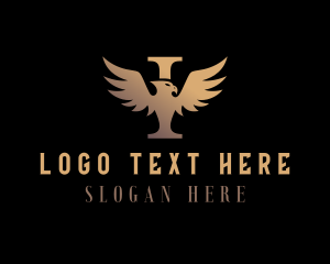 Letter I - Aviation Eagle Leter I logo design