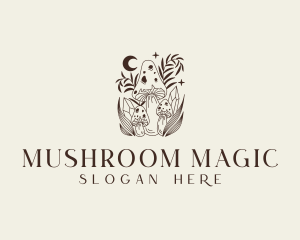 Mushroom - Mushroom Moon Plant logo design