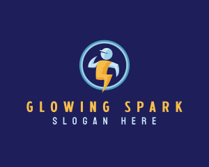 Lightning Bolt Electrician logo design