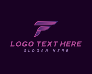 Steel Wing Letter F logo design