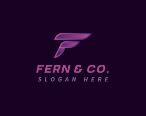 Steel Wing Letter F logo design