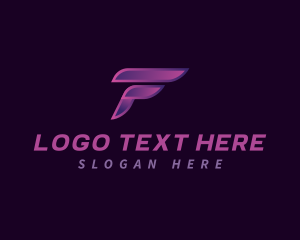 Esports - Steel Wing Letter F logo design