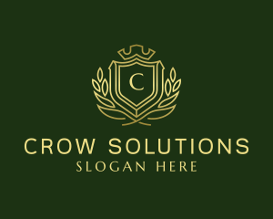 Luxurious Crow Shield Boutique logo design