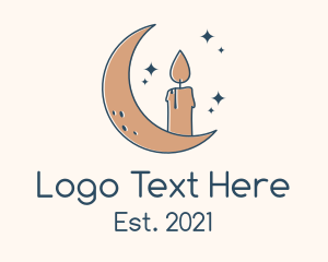 Massage - Cosmic Moon Candle logo design