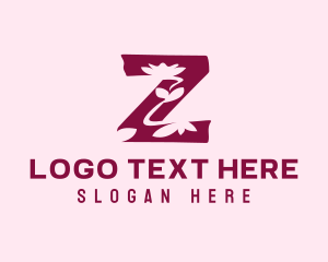 Tropical - Flower Vines Letter Z logo design