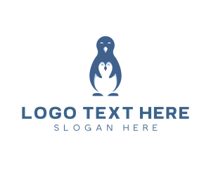Negative Space - Arctic Penguin Bird logo design