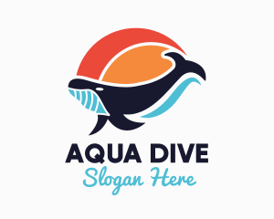 Diving - Ocean Whale logo design