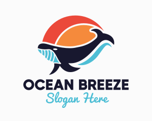 Ocean Aquatic Whale logo design