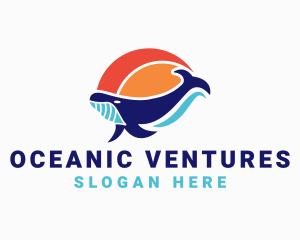 Ocean Aquatic Whale logo design