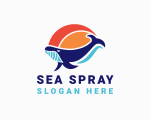 Ocean Aquatic Whale logo design