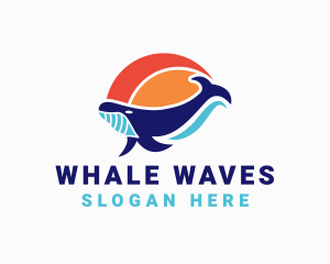 Ocean Aquatic Whale logo design