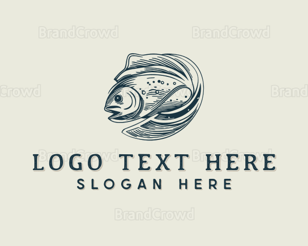 Vintage Aquatic Fish Logo