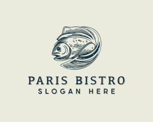 Vintage Aquatic Fish logo design