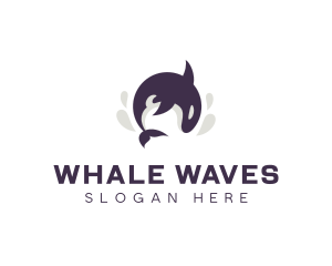Whale - Orca Whale Waterpark logo design