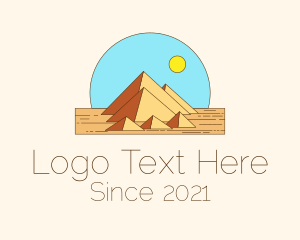 Easter Island - Desert Pyramid Landmark logo design