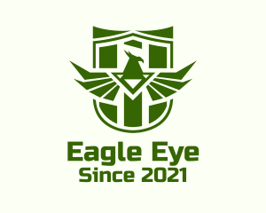 Green Shield Eagle Wings logo design