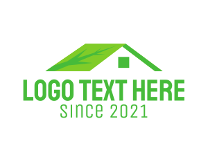 Green House - Eco Friendly House Roof logo design