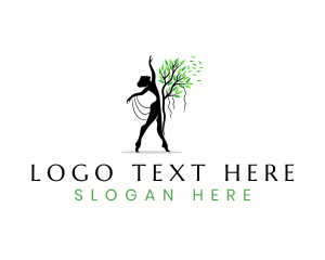 Eco - Lady Tree Meditation logo design