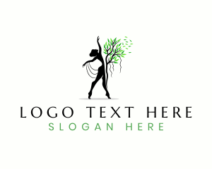 Vegan - Lady Tree Meditation logo design