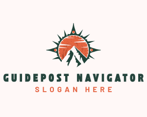 Mountain Hiking Navigation logo design