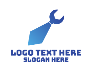 Plumber - Gradient Necktie Wrench logo design