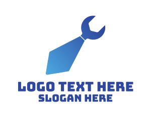 Managerial - Gradient Necktie Wrench logo design