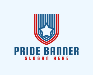 Banner Star Flag logo design