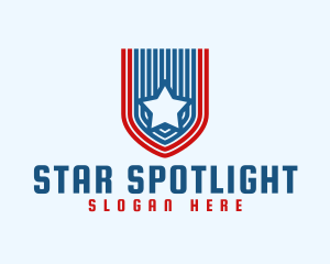 Banner Star Flag logo design